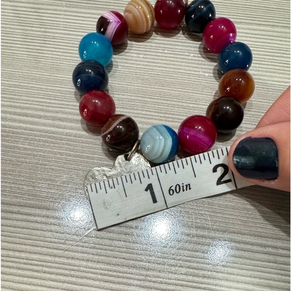 Luly Lu Stretchy Colorful Bracelet With Heart Charm - Picture 5 of 5